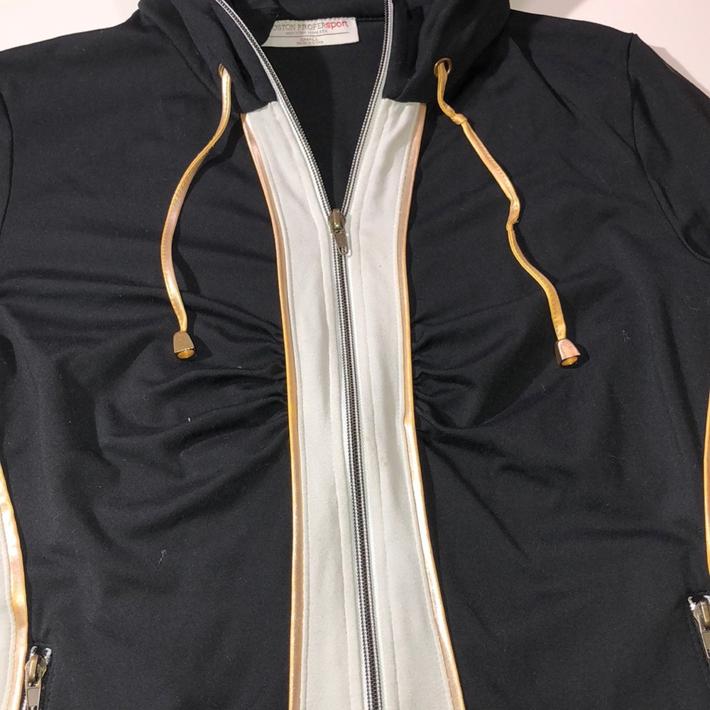 Boston Proper Sport Black Active Full Zip Hoodie - Picture 4 of 8